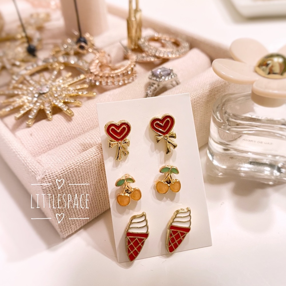 Heart Lollipop Earring Set ❤️